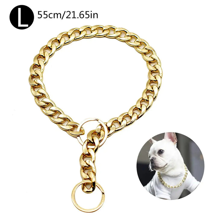 Powerful gold dog collar: understated, stately, made for real bonds