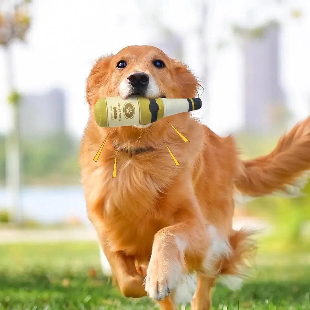 Plush Dog Bottle Toy: His Favorite Soft Treat