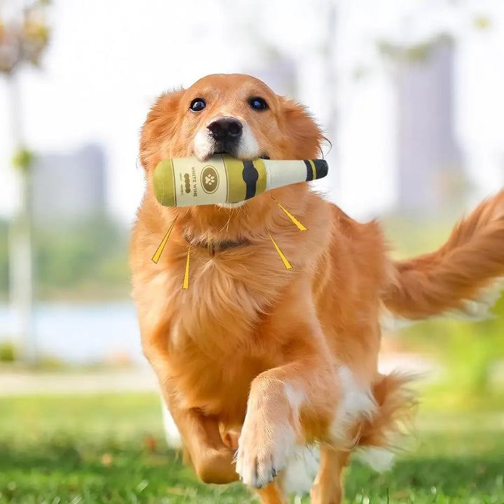 Plush Dog Bottle Toy: His Favorite Soft Treat